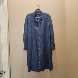 GAP Chambray Button Down Shirt Dress Size L